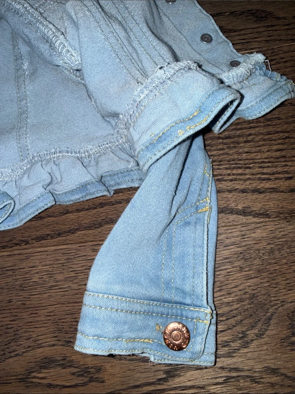 Vince Camuto Light Blue Ruffle-Trim Denim Jacket for Girls 3T